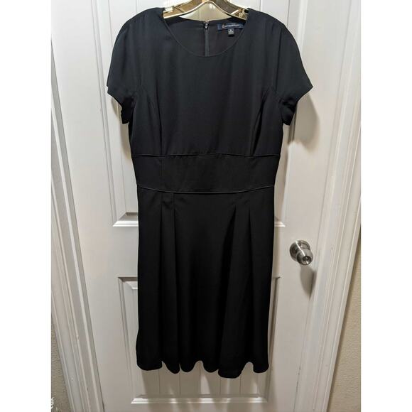 Brooks Brothers Womens Black Short Sleeve Sheath Dress Size 10 Business Pockets - Picture 1 of 10
